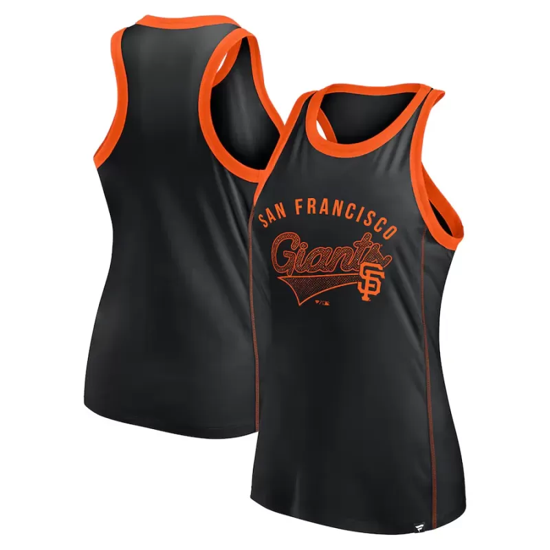 Women's San Francisco Giants Fanatics Black Tailsweep Fashion Racerback Rhinestone Tank Top Women's San Francisco Giants Fanatics Black Tailsweep Fashion Racerback Rhinestone Tank Top