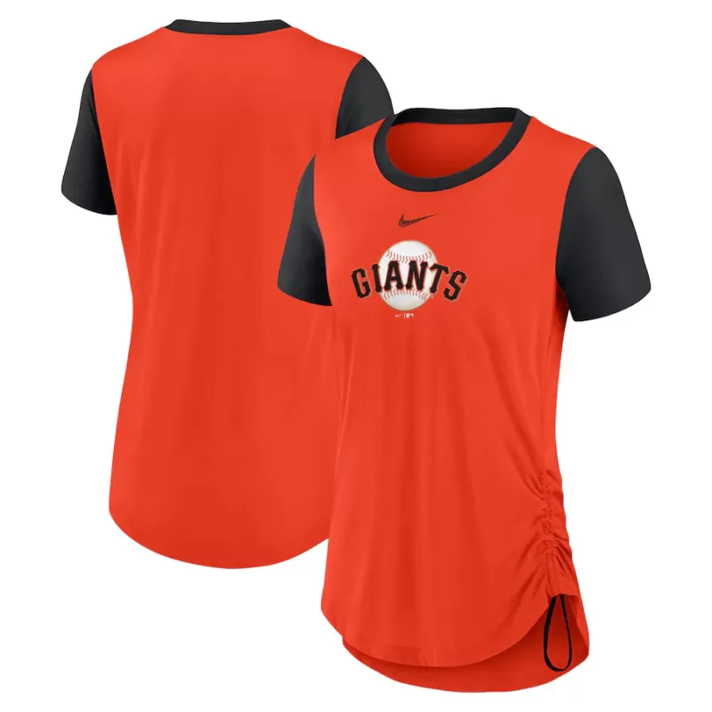Women's San Francisco Giants Nike Orange Hipster Swoosh Cinched Tri-Blend Performance Fashion T-Shirt Women's San Francisco Giants Nike Orange Hipster Swoosh Cinched Tri-Blend Performance Fashion T-Shirt