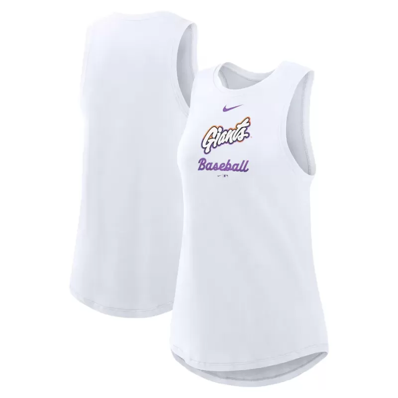 Women's San Francisco Giants Nike White 2025 City Connect Tri-Code High Neck Performance Tank Top Women's San Francisco Giants Nike White 2025 City Connect Tri-Code High Neck Performance Tank Top