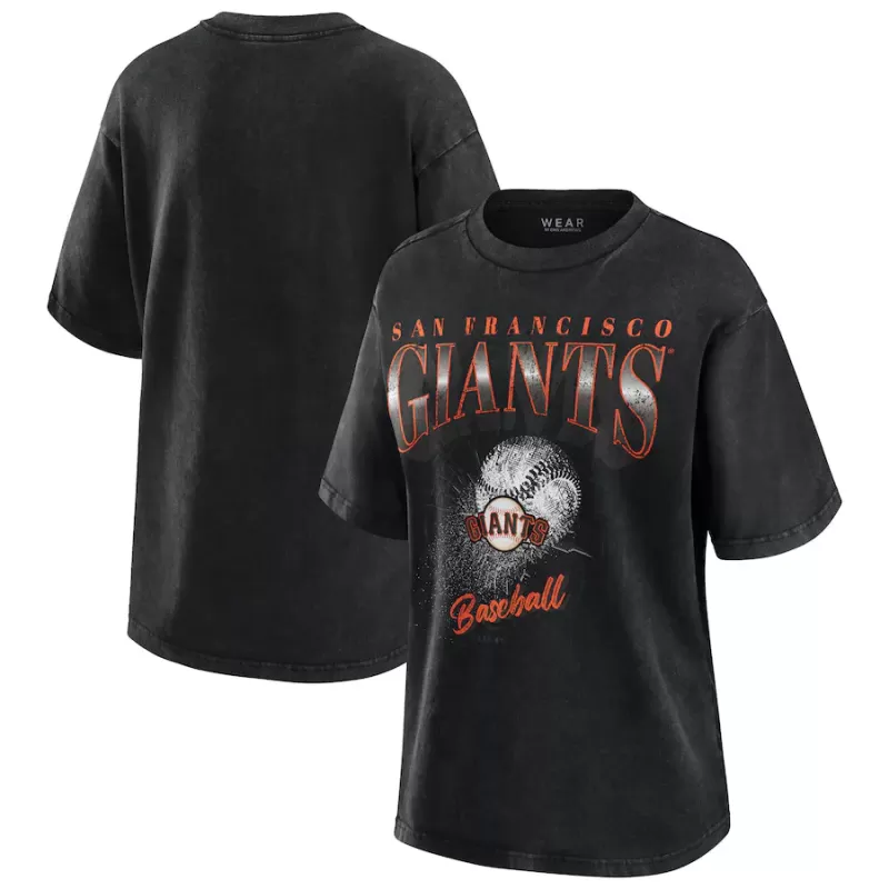 Women's San Francisco Giants WEAR by Erin Andrews Charcoal Boyfriend T-Shirt Women's San Francisco Giants WEAR by Erin Andrews Charcoal Boyfriend T-Shirt