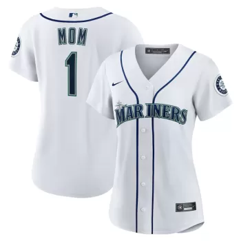 Women's Seattle Mariners Nike White #1 Mom Home Replica Jersey Women's Seattle Mariners Nike White #1 Mom Home Replica Jersey