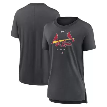 Women's St. Louis Cardinals Nike Heather Charcoal Authentic Collection Early Work Tri-Blend T-Shirt Women's St. Louis Cardinals Nike Heather Charcoal Authentic Collection Early Work Tri-Blend T-Shirt