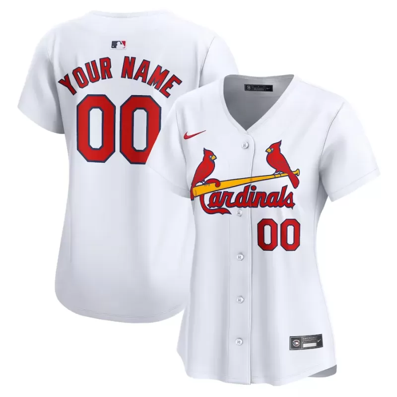 Women's St. Louis Cardinals Nike White Home Limited Custom Jersey Women's St. Louis Cardinals Nike White Home Limited Custom Jersey