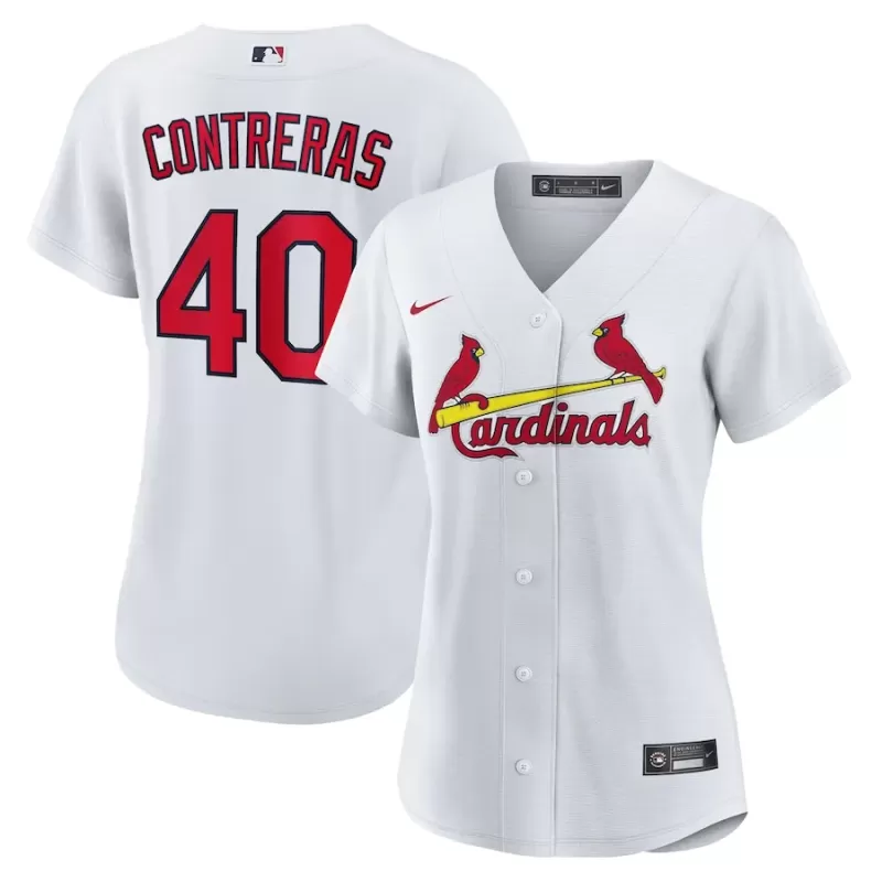 Women's St. Louis Cardinals Willson Contreras Nike White Home Replica Jersey Women's St. Louis Cardinals Willson Contreras Nike White Home Replica Jersey