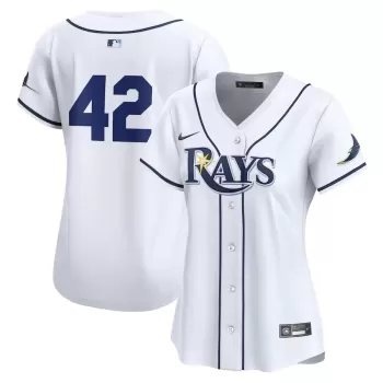 Women's Tampa Bay Rays Nike White 2024 Jackie Robinson Day Home Limited Jersey Women's Tampa Bay Rays Nike White 2024 Jackie Robinson Day Home Limited Jersey