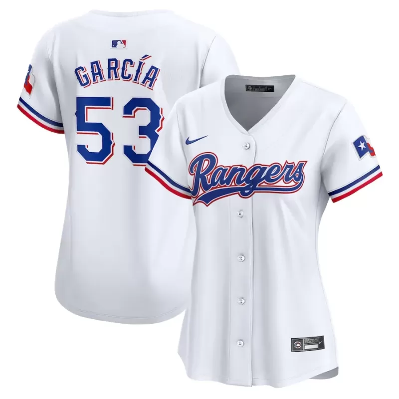 Women's Texas Rangers Adolis García Nike White Home Limited Player Jersey Women's Texas Rangers Adolis García Nike White Home Limited Player Jersey