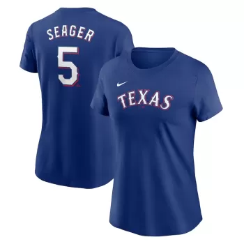 Women's Texas Rangers Corey Seager Nike Royal Fuse Name & Number T-Shirt Women's Texas Rangers Corey Seager Nike Royal Fuse Name & Number T-Shirt
