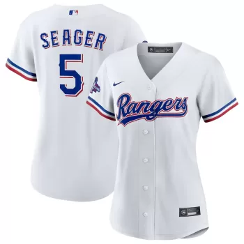 Women's Texas Rangers Corey Seager Nike White Home 2023 World Series Champions Replica Player Jersey Women's Texas Rangers Corey Seager Nike White Home 2023 World Series Champions Replica Player Jersey