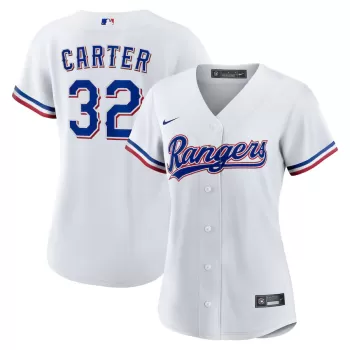 Women's Texas Rangers Evan Carter Nike White Home Replica Jersey Women's Texas Rangers Evan Carter Nike White Home Replica Jersey