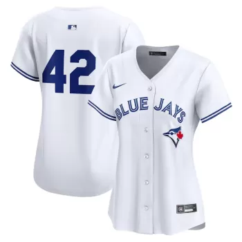 Women's Toronto Blue Jays Nike White 2024 Jackie Robinson Day Home Limited Jersey Women's Toronto Blue Jays Nike White 2024 Jackie Robinson Day Home Limited Jersey