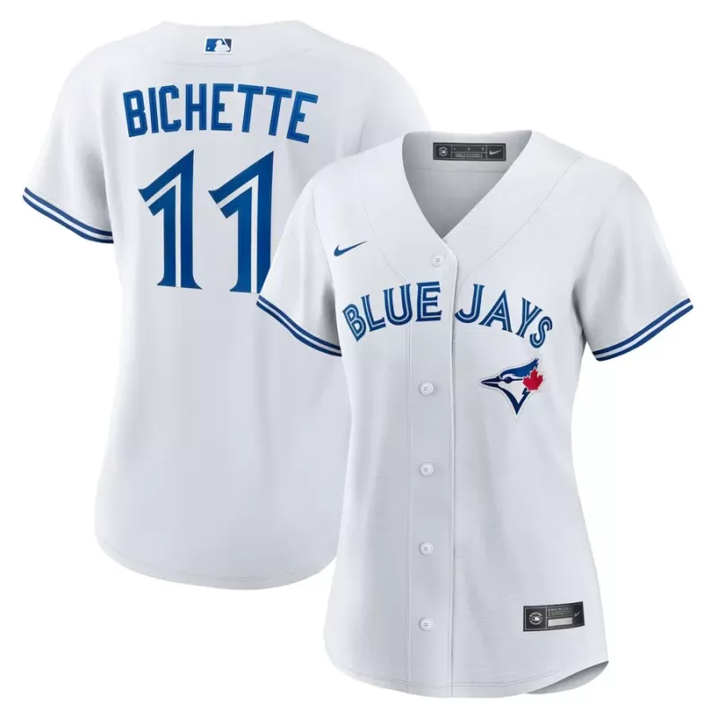 Women's Toronto Blue Jays Bo Bichette Nike White Home Replica Jersey Women's Toronto Blue Jays Bo Bichette Nike White Home Replica Jersey