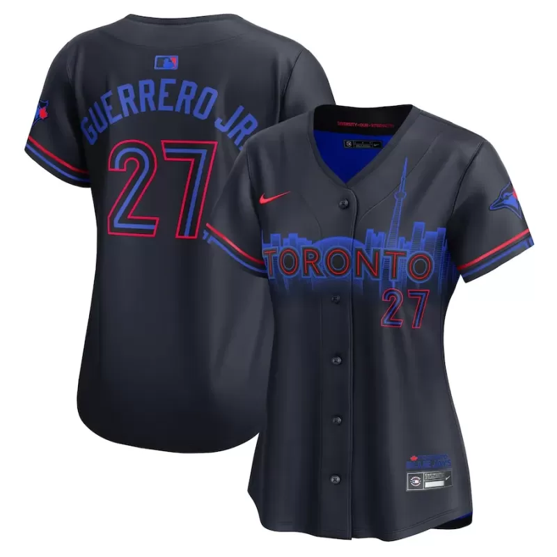 Women's Toronto Blue Jays Vladimir Guerrero Jr. Nike Navy 2024 City Connect Limited Player Jersey Women's Toronto Blue Jays Vladimir Guerrero Jr. Nike Navy 2024 City Connect Limited Player Jersey
