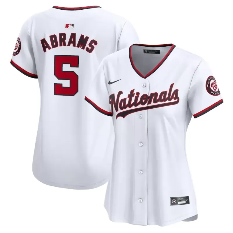 Women's Washington Nationals CJ Abrams Nike White Home Limited Player Jersey Women's Washington Nationals CJ Abrams Nike White Home Limited Player Jersey