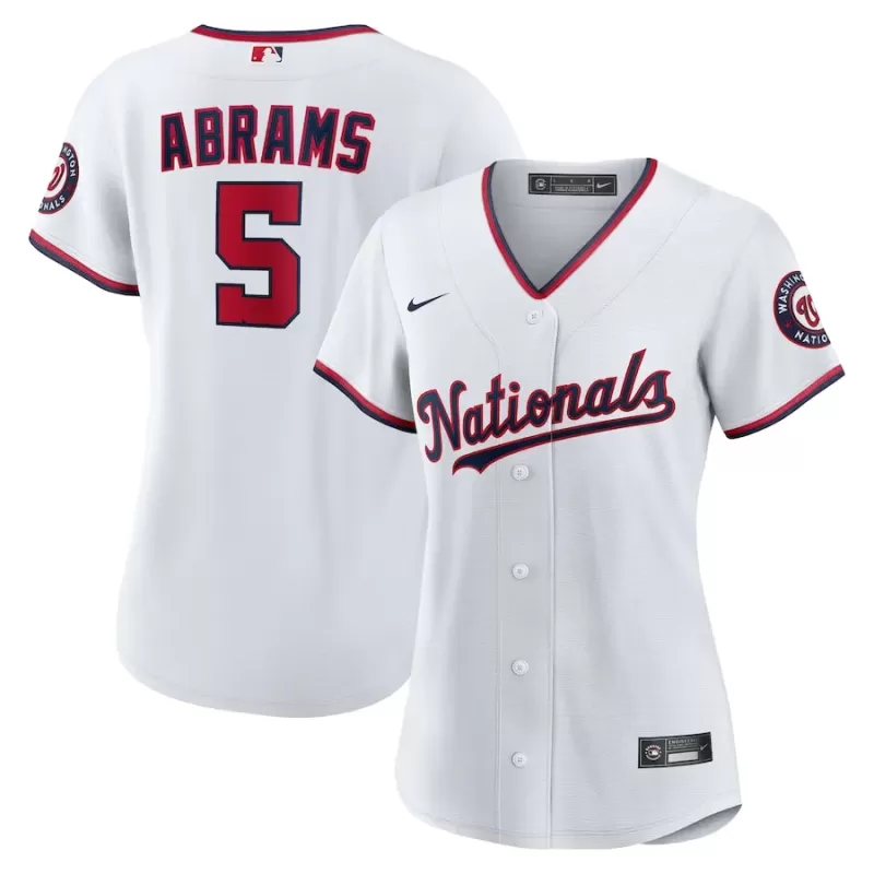 Women's Washington Nationals CJ Abrams Nike White Home Replica Player Jersey Women's Washington Nationals CJ Abrams Nike White Home Replica Player Jersey
