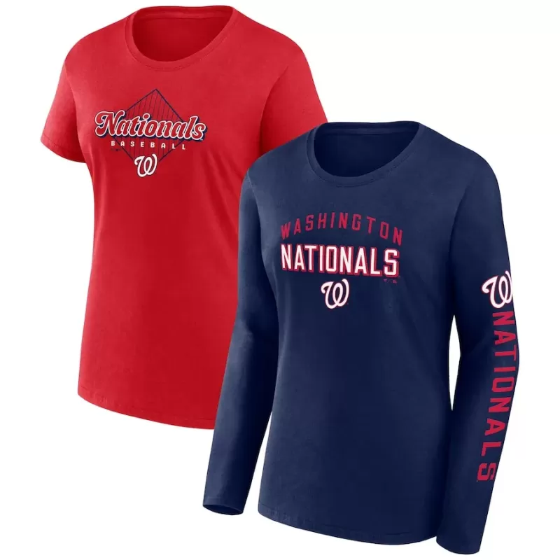 Women's Washington Nationals Fanatics Navy/Red T-Shirt Combo Pack Women's Washington Nationals Fanatics Navy/Red T-Shirt Combo Pack