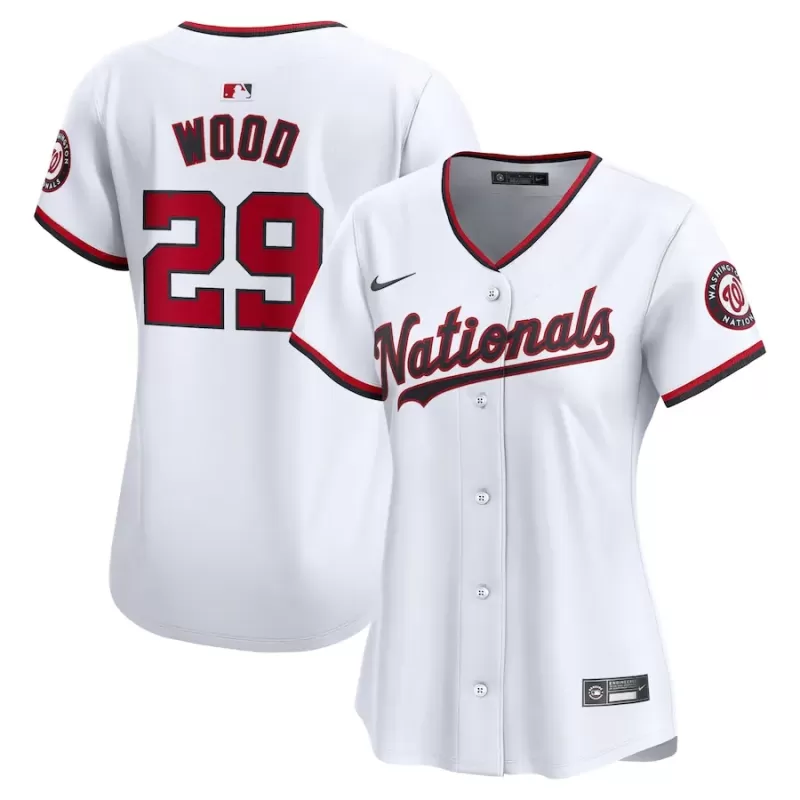 Women's Washington Nationals James Wood Nike White Home Limited Player Jersey Women's Washington Nationals James Wood Nike White Home Limited Player Jersey
