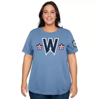 Women's Washington Nationals New Era Powder Blue 2025 City Connect Plus Size T-Shirt Women's Washington Nationals New Era Powder Blue 2025 City Connect Plus Size T-Shirt