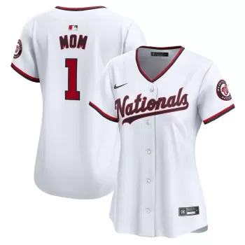 Women's Washington Nationals Nike White #1 Mom Home Limited Jersey