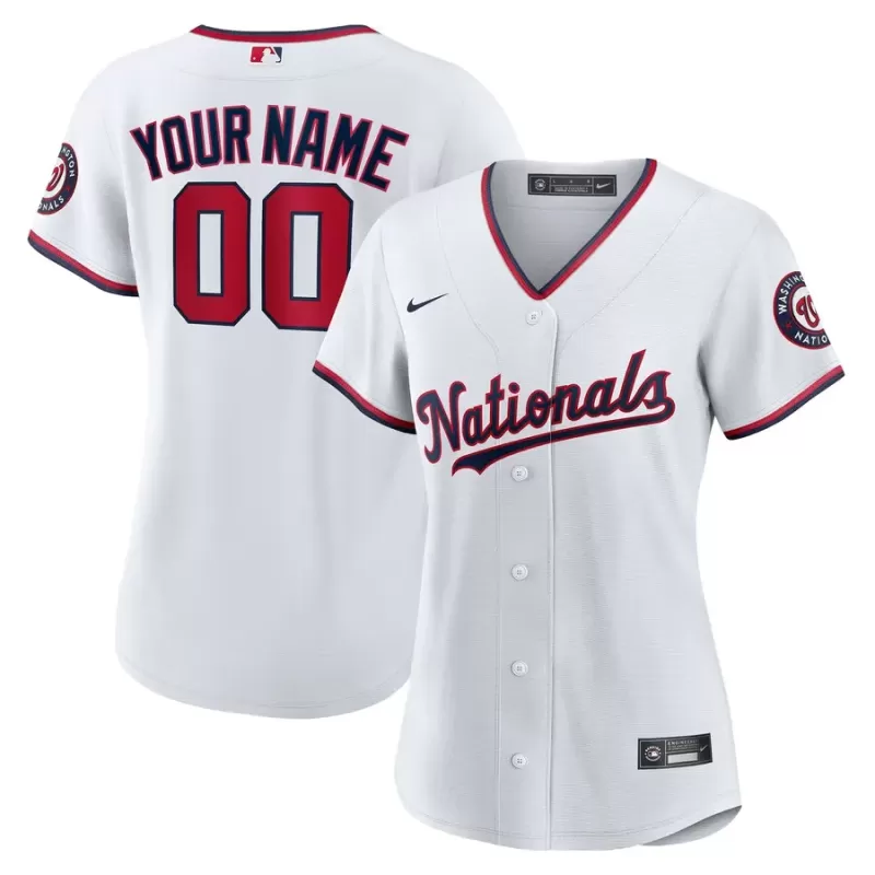 Women's Washington Nationals Nike White Replica Custom Jersey Women's Washington Nationals Nike White Replica Custom Jersey