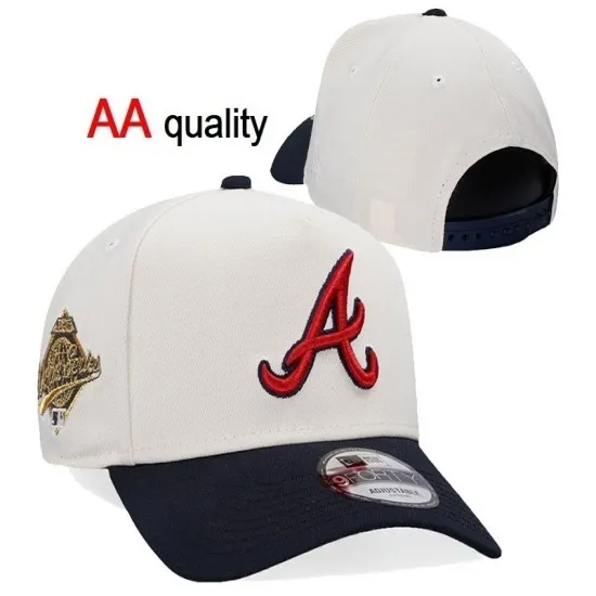 Atlanta Braves 'AA Quality' Stitched Snapback Hat - Navy & White Atlanta Braves 'AA Quality' Stitched Snapback Hat - Navy & White