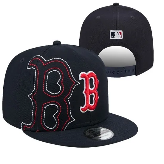 Boston Red Sox 'B' Stitched Snapback Hat - Classic Navy & Red Boston Red Sox 'B' Stitched Snapback Hat - Classic Navy & Red
