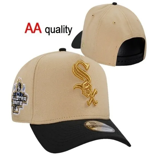 Chicago White Sox 2003 All-Star Game Embroidered Snapback Hat - Tan & Black Chicago White Sox 2003 All-Star Game Embroidered Snapback Hat - Tan & Black