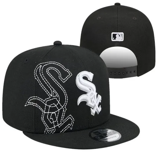 Chicago White Sox Black Stitched Outline Snapback Hat - Official MLB Apparel Chicago White Sox Black Stitched Outline Snapback Hat - Official MLB Apparel