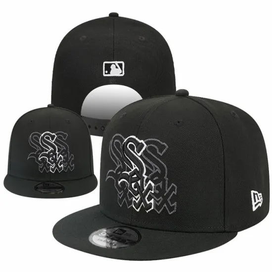 Chicago White Sox Black Stitched New Era Snapback Hat