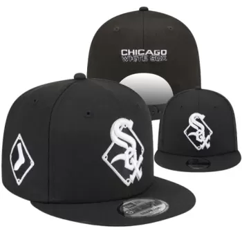 Chicago White Sox Black Diamond Stitched Snapback Hat - New Era MLB Apparel Chicago White Sox Black Diamond Stitched Snapback Hat - New Era MLB Apparel