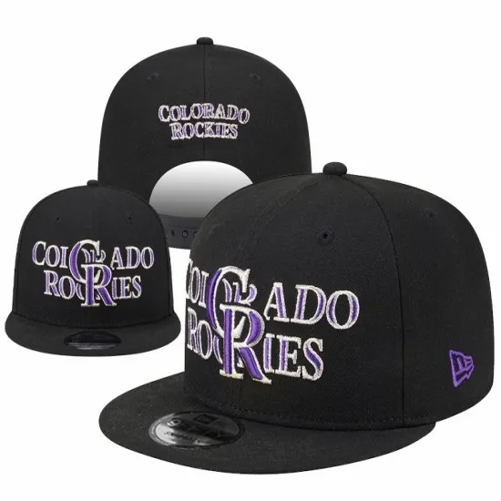 Colorado Rockies Black Stitched Snapback Hat - Official MLB Headwear Colorado Rockies Black Stitched Snapback Hat - Official MLB Headwear