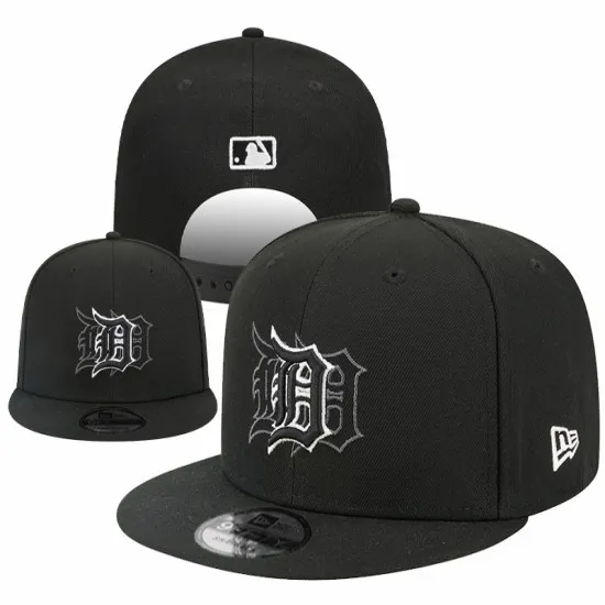 Detroit Tigers Black & Silver Embroidered MLB Snapback Hat by New Era
