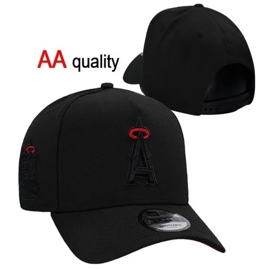 Los Angeles Angels Black Stitched Snapback Hat - Classic 'A' Logo