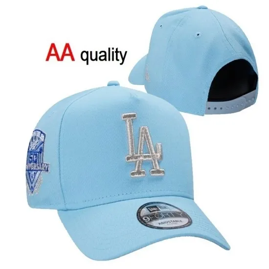 Los Angeles Dodgers '50th Anniversary' Light Blue New Era 9FORTY Snapback Hat