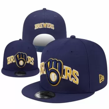 Milwaukee Brewers Navy Blue Stitched Baseball Glove Snapback Hat Milwaukee Brewers Navy Blue Stitched Baseball Glove Snapback Hat