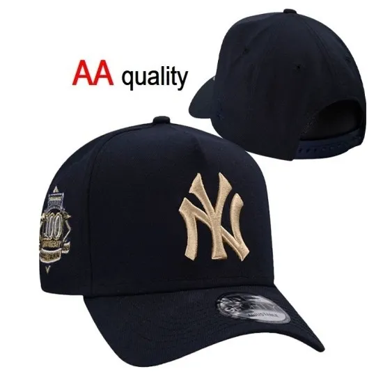 New York Yankees 100th Anniversary Stitched Logo Snapback Hat - Navy/Gold New York Yankees 100th Anniversary Stitched Logo Snapback Hat - Navy/Gold