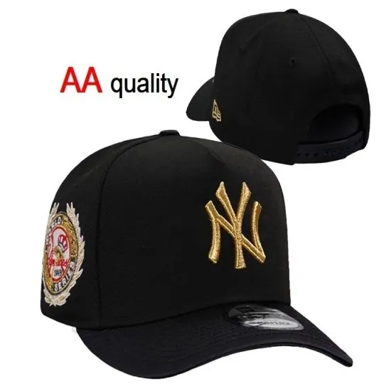 New York Yankees Black & Gold World Series Patch Snapback Hat - MLB