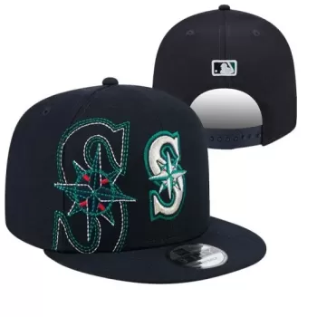 Seattle Mariners Navy Stitched Compass Rose Snapback Hat