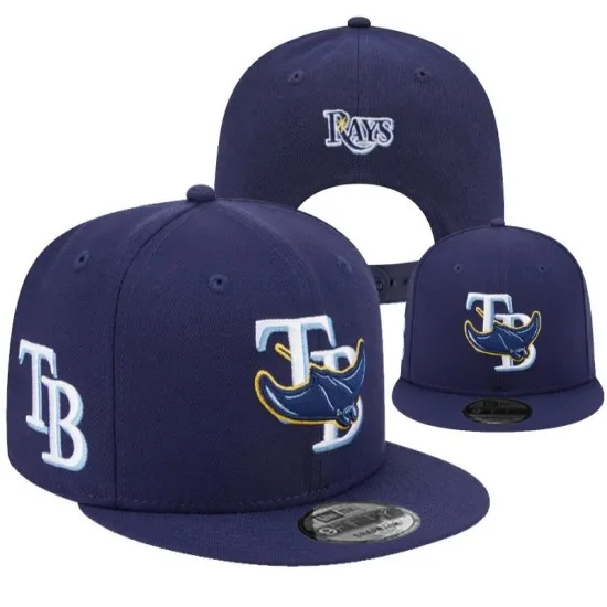 Tampa Bay Rays Navy Blue Stitched Ray Logo Snapback Hat - Official MLB Apparel Tampa Bay Rays Navy Blue Stitched Ray Logo Snapback Hat - Official MLB Apparel