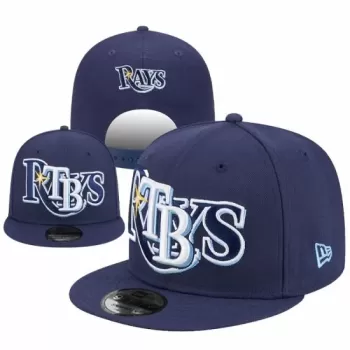 Tampa Bay Rays Official Navy Stitched Logo Snapback Hat - New Era MLB Collection Tampa Bay Rays Official Navy Stitched Logo Snapback Hat - New Era MLB Collection